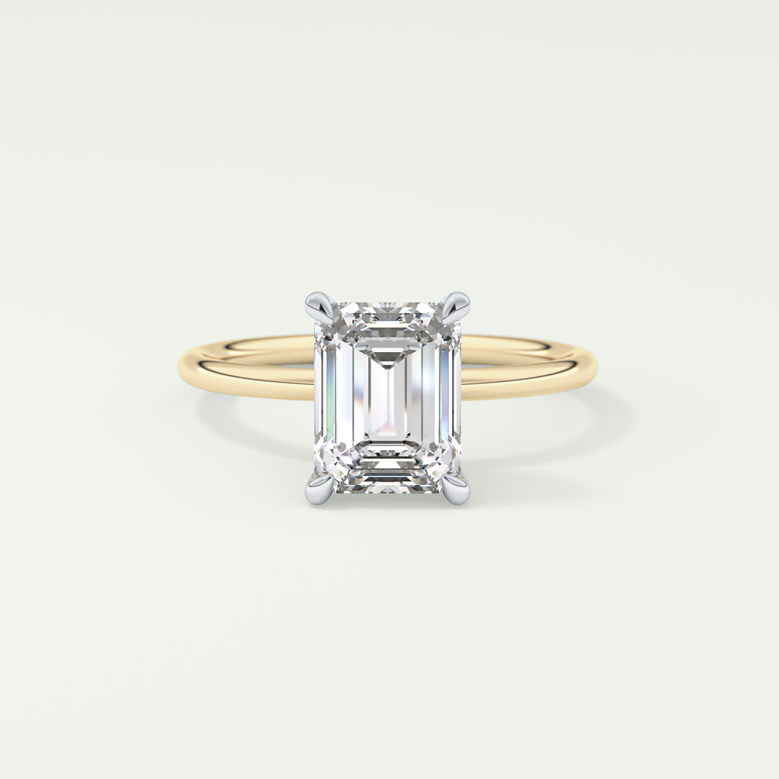 2.0 CT Emerald Cut Solitaire Moissanite Engagement Ring 1