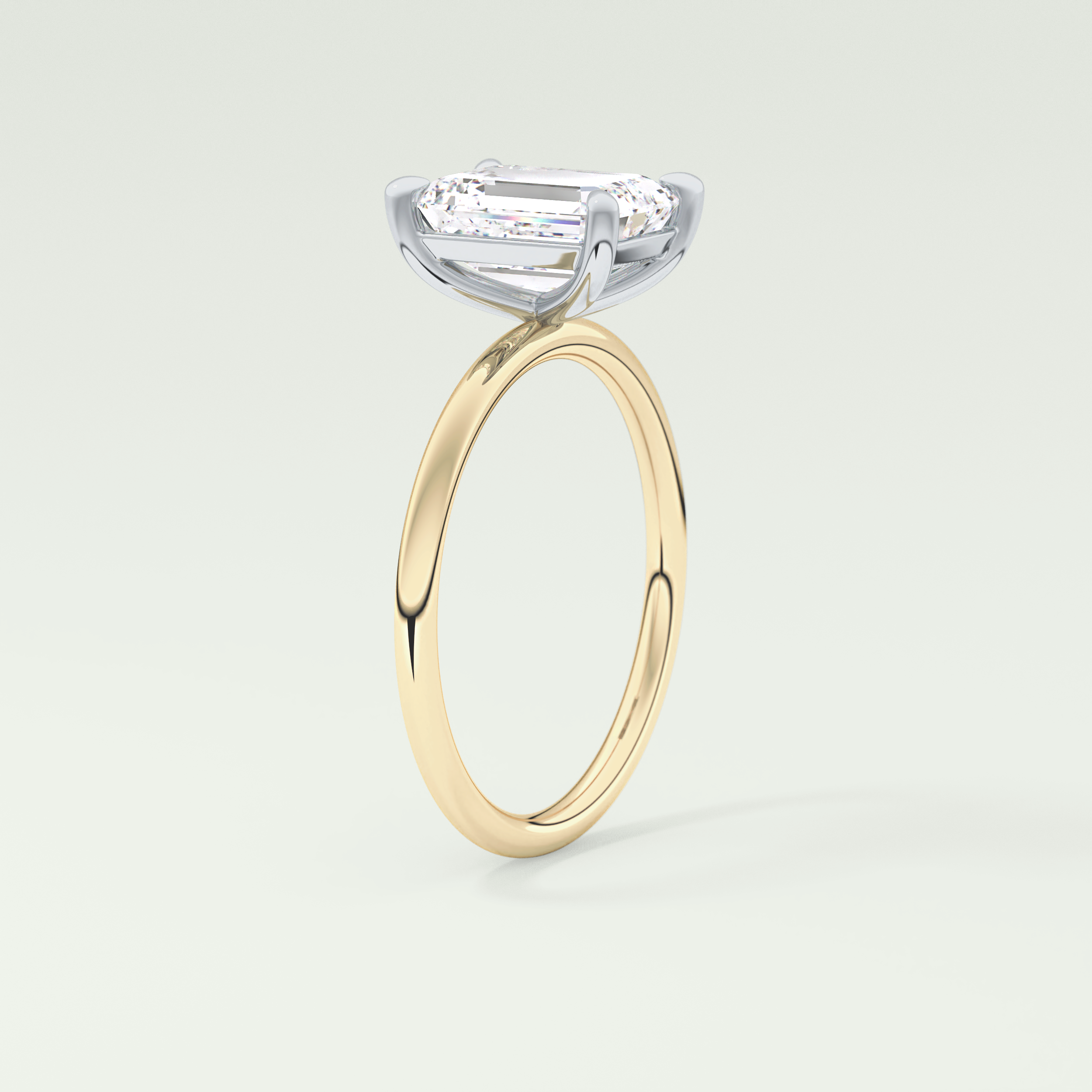 2.0 CT Emerald Cut Solitaire Lab-Grown Diamond Engagement Ring 5
