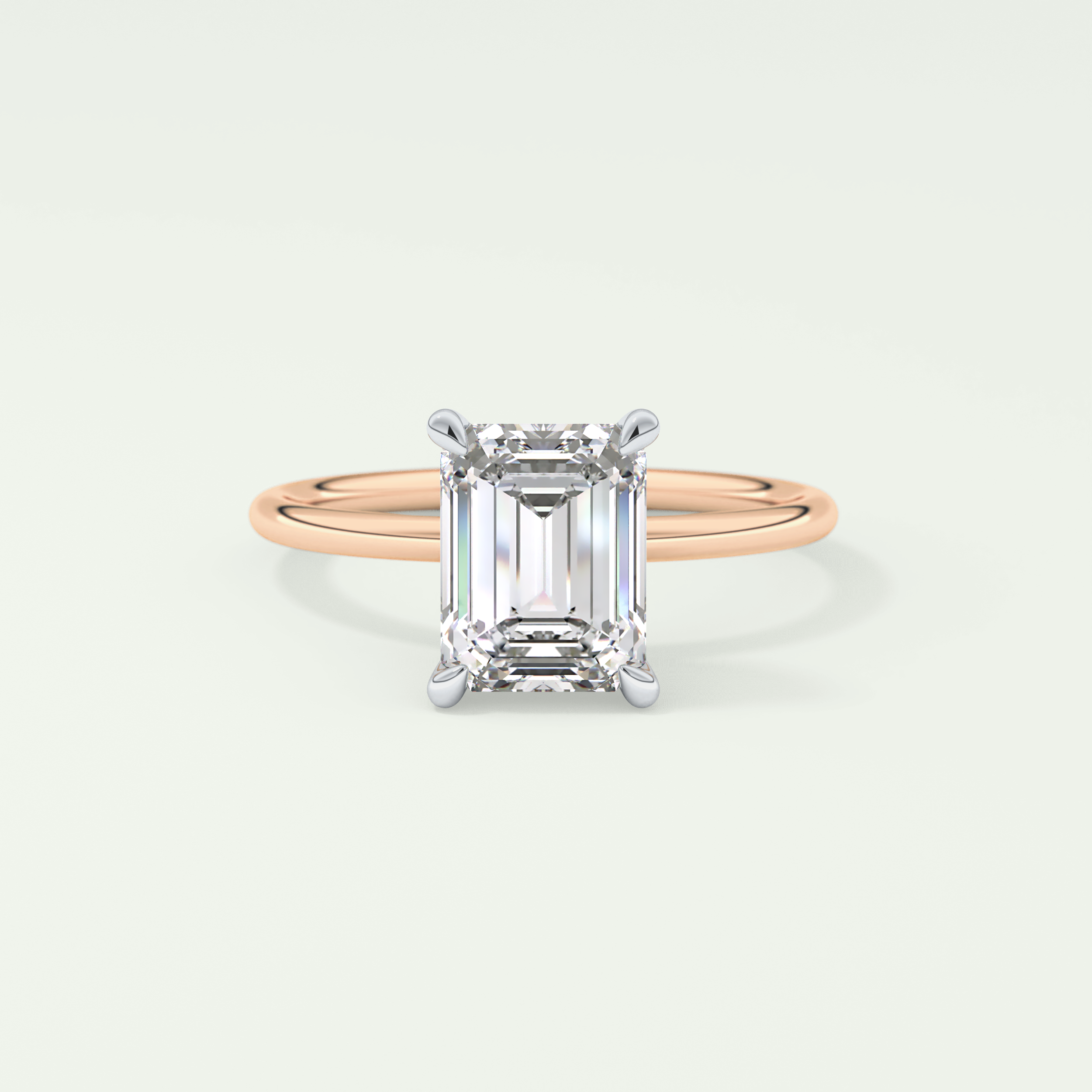 2.0 CT Emerald Cut Solitaire Lab-Grown Diamond Engagement Ring 7