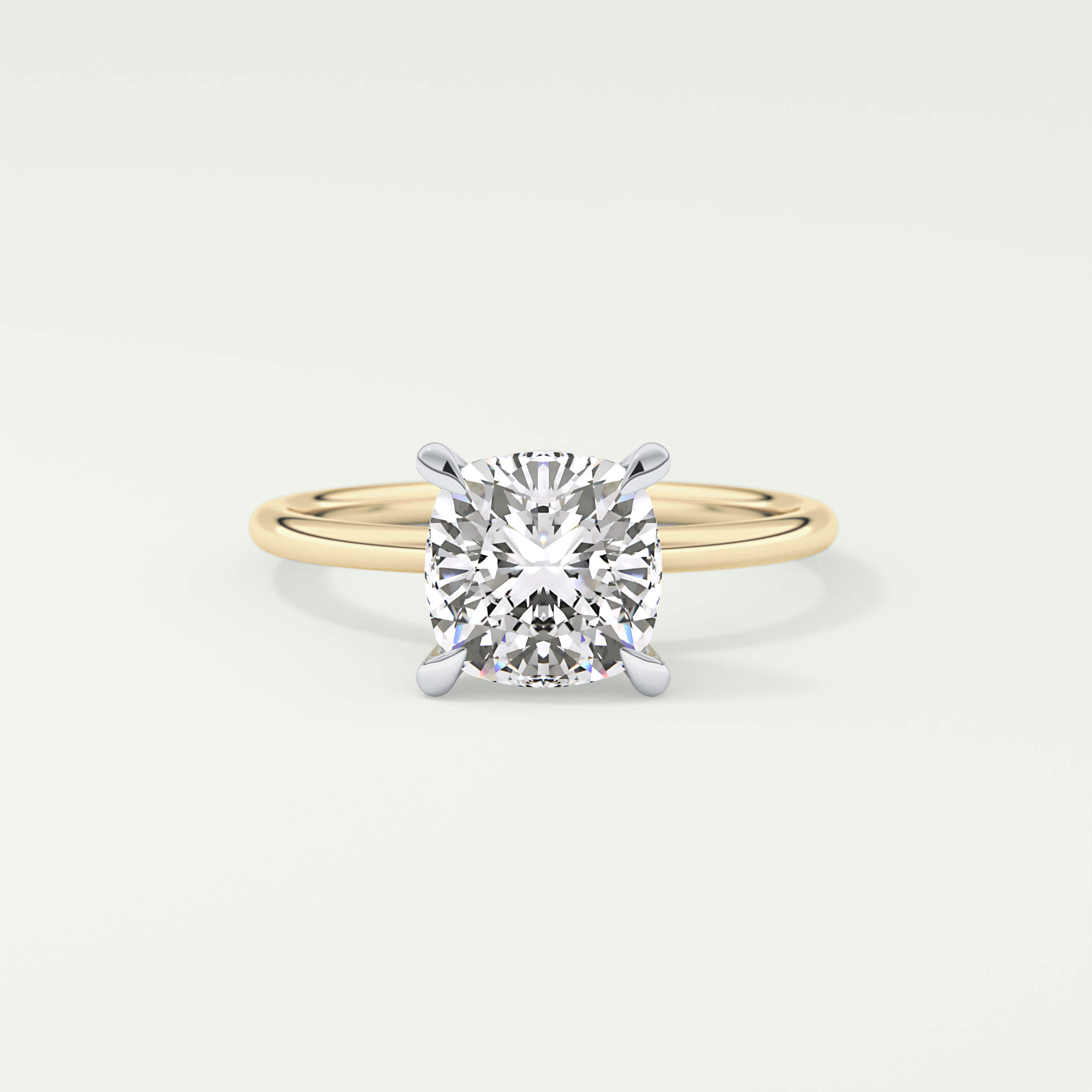 2.0 CT Cushion Cut Lab Grown Diamond Engagement Ring