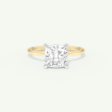 2.0 CT Cushion Cut Solitaire Two Tone Lab-Grown Diamond Engagement Ring