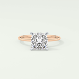 2.0 CT Cushion Cut Lab Grown Diamond Engagement Ring