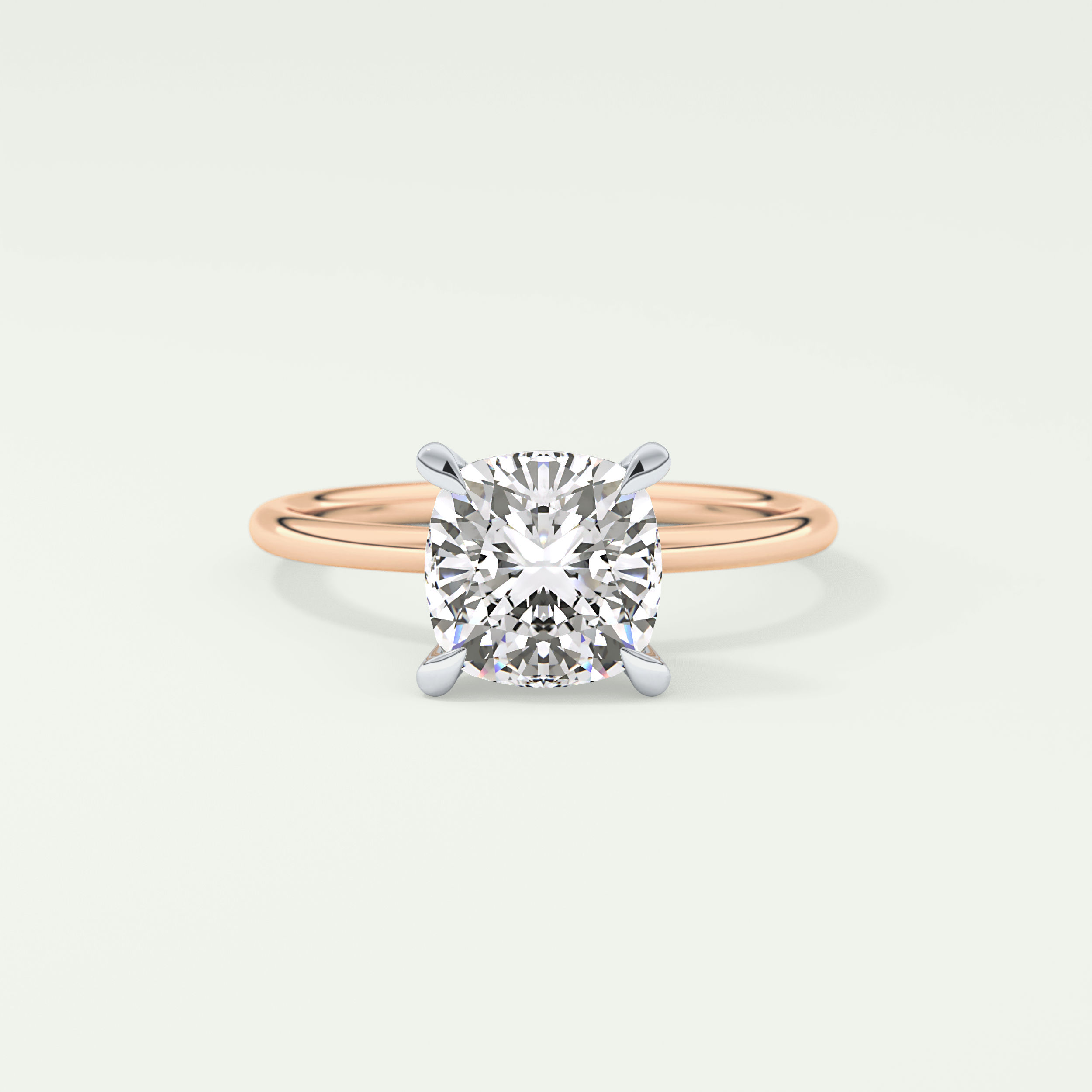 2.0 CT Cushion Cut Lab Grown Diamond Engagement Ring