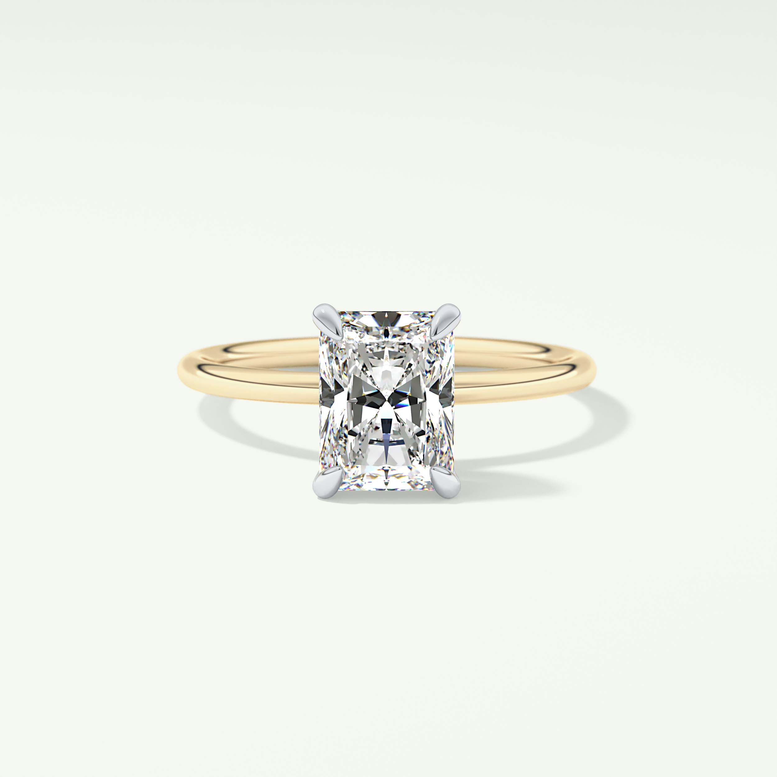 2.0 CT Radiant Cut Lab Grown Diamond Engagement Ring