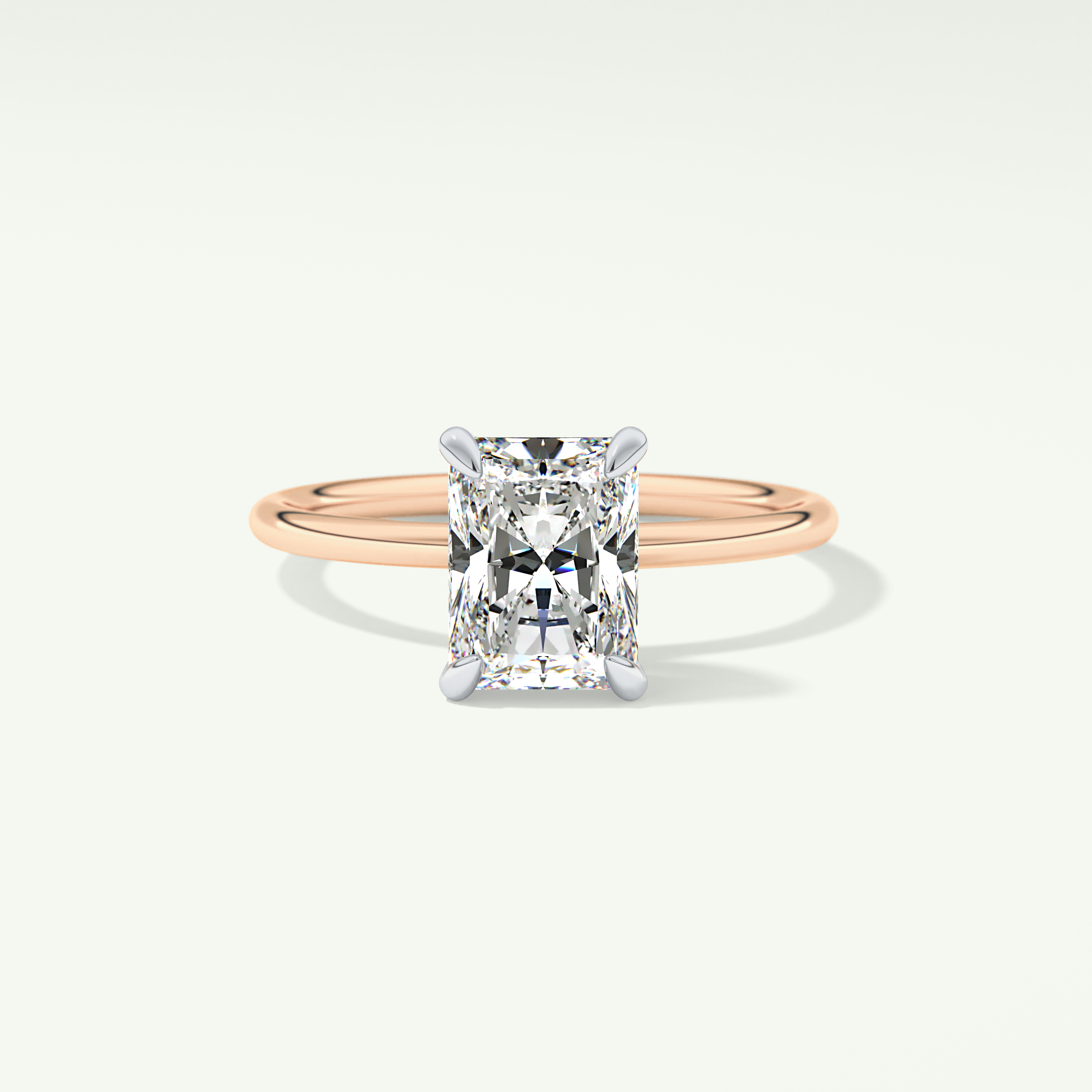 2.0 CT Radiant Cut Lab Grown Diamond Engagement Ring