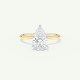 2.0 CT Pear Cut Solitaire Two Tone Lab-Grown Diamond Engagement Ring