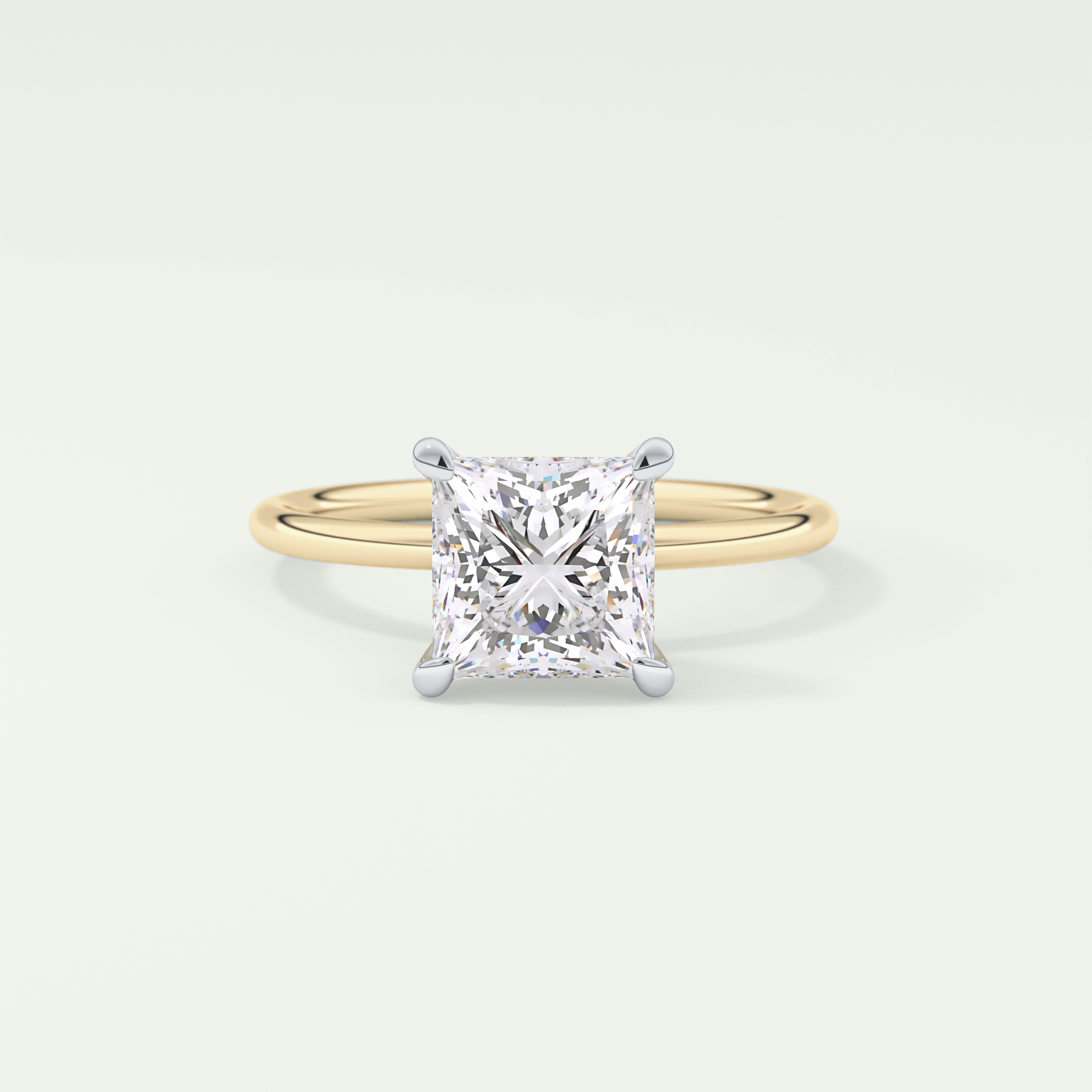 2.0 CT Princess Cut Solitaire Lab-Grown Diamond Engagement Ring 1