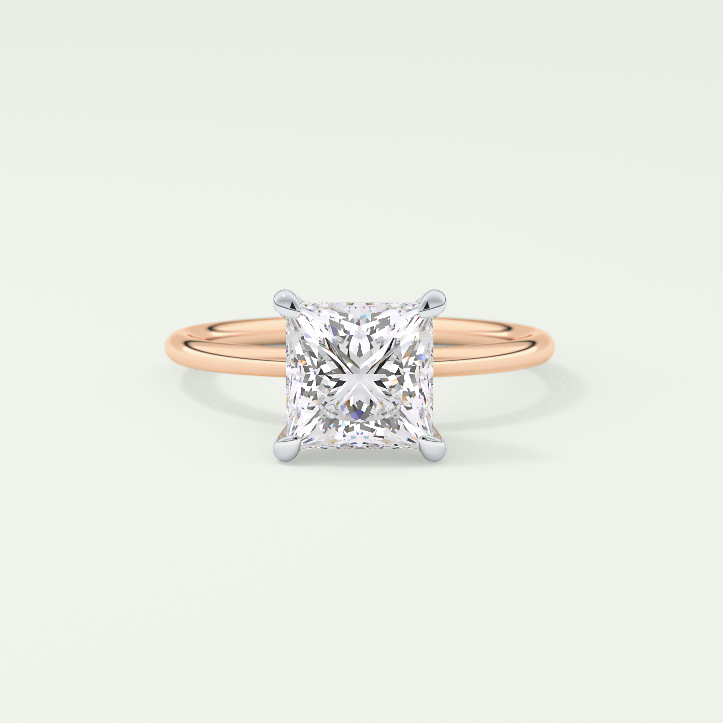 2.0 CT Princess Cut Solitaire Lab-Grown Diamond Engagement Ring 7