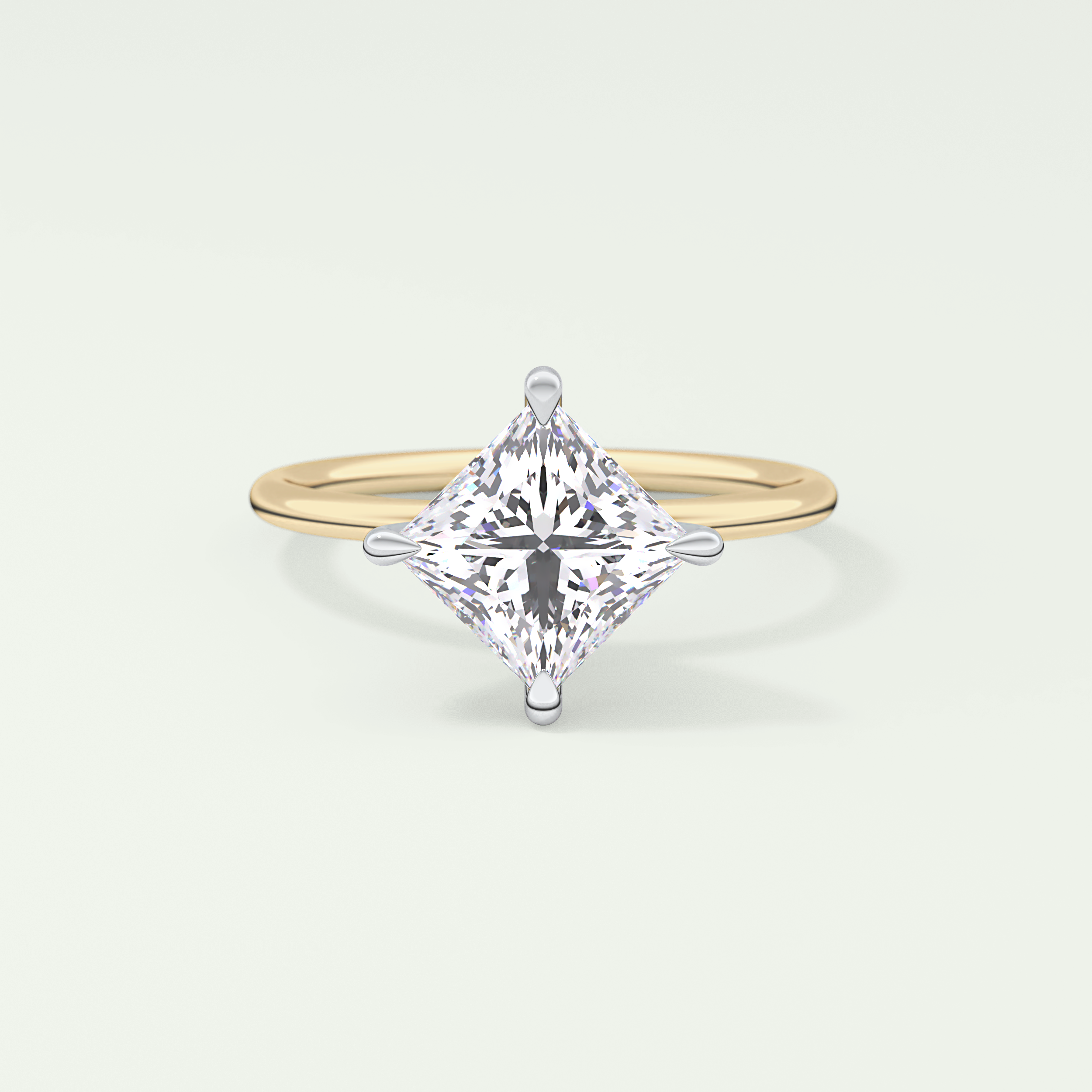 2.0 CT Princess Cut Solitaire Lab-Grown Diamond Engagement Ring 1