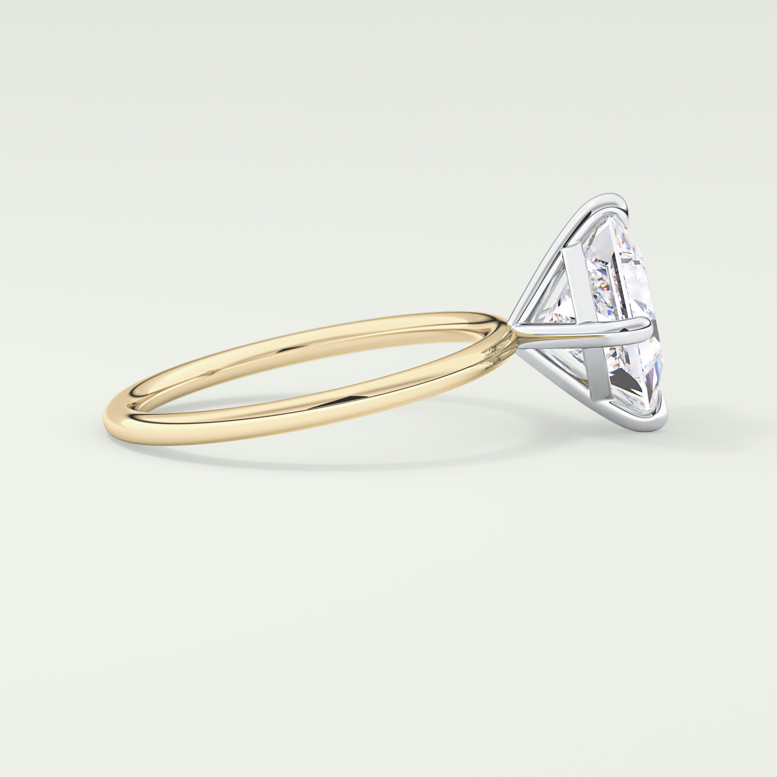 2.0 CT Princess Cut Solitaire Lab-Grown Diamond Engagement Ring 3