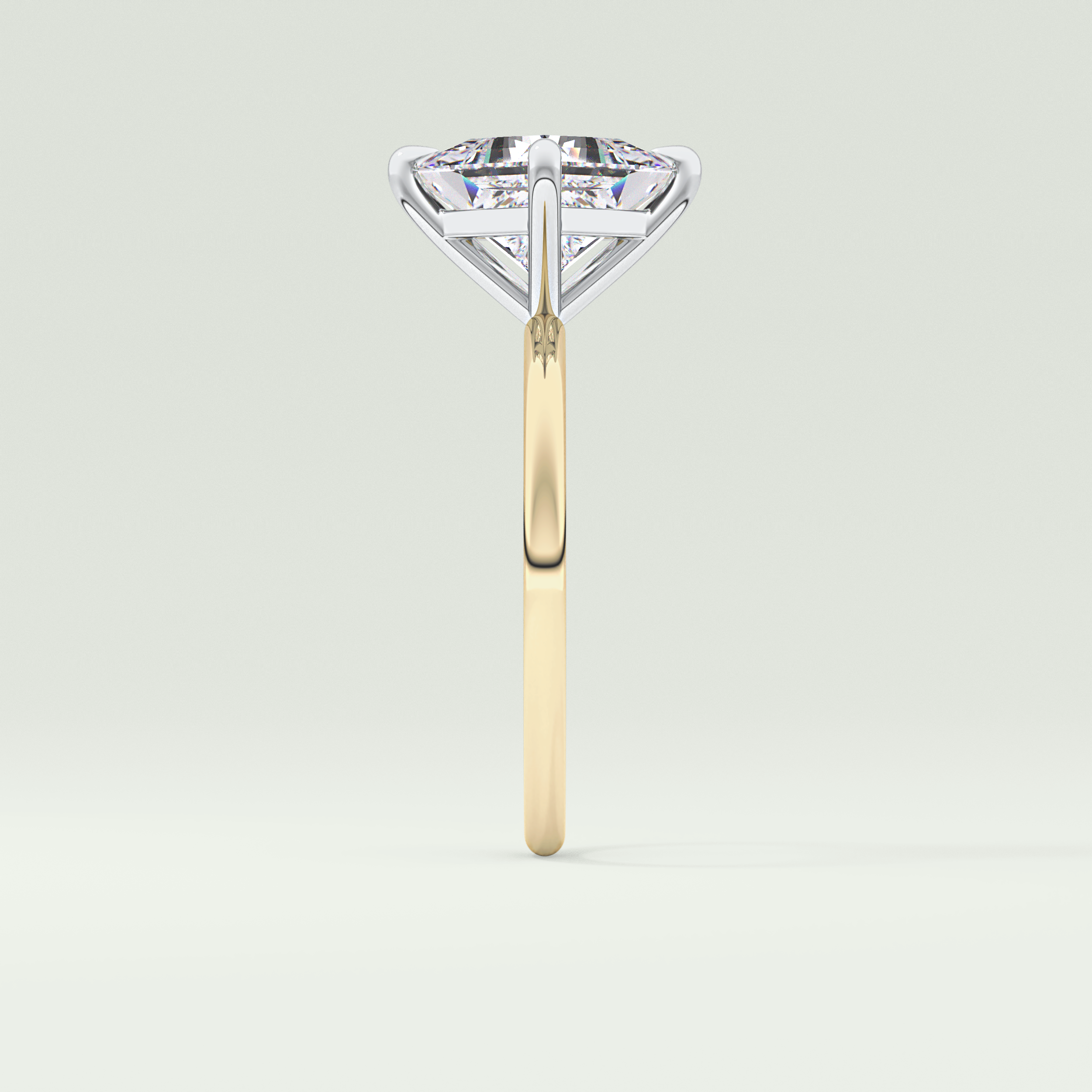 2.0 CT Princess Cut Solitaire Lab-Grown Diamond Engagement Ring 4