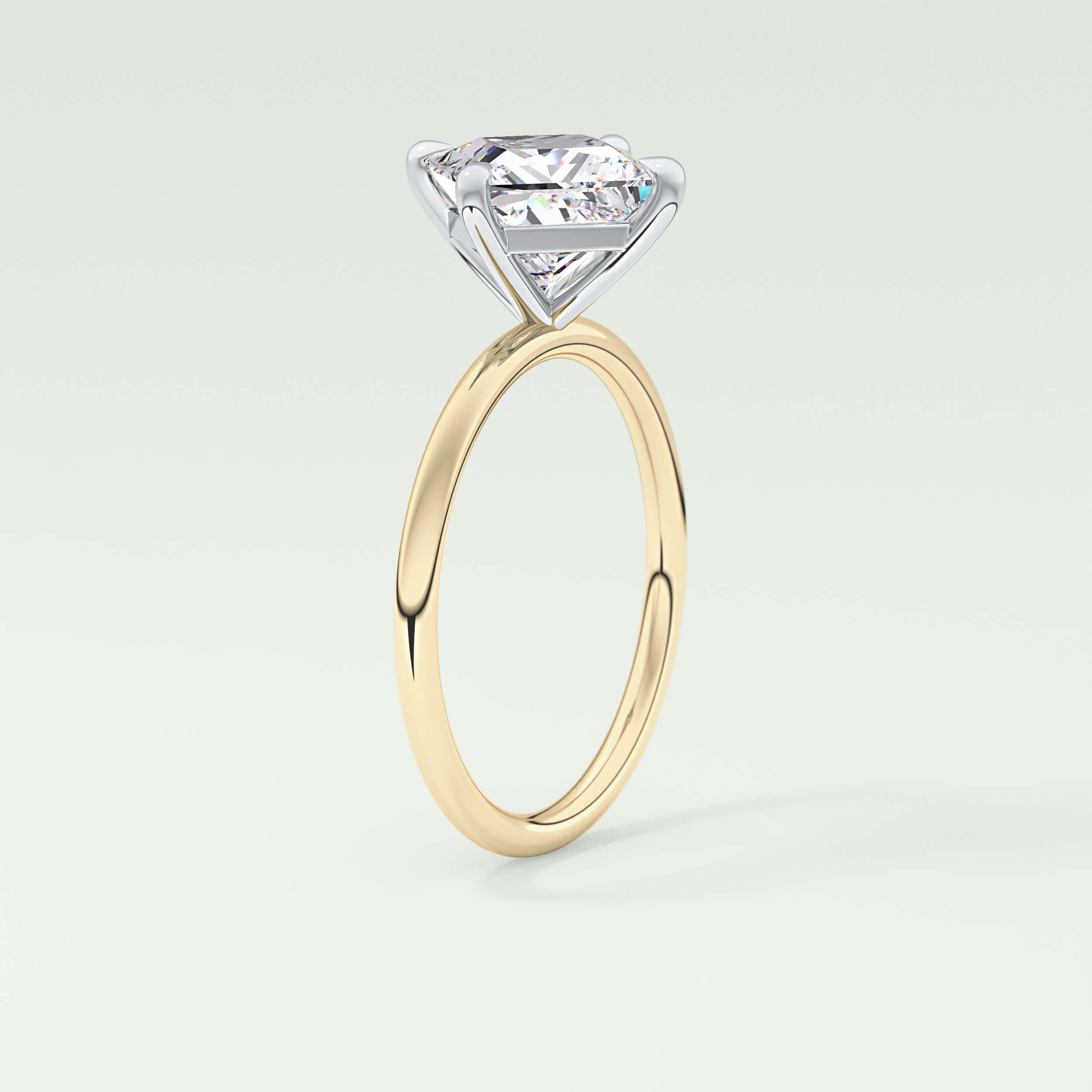 2.0 CT Princess Cut Solitaire Lab-Grown Diamond Engagement Ring 5