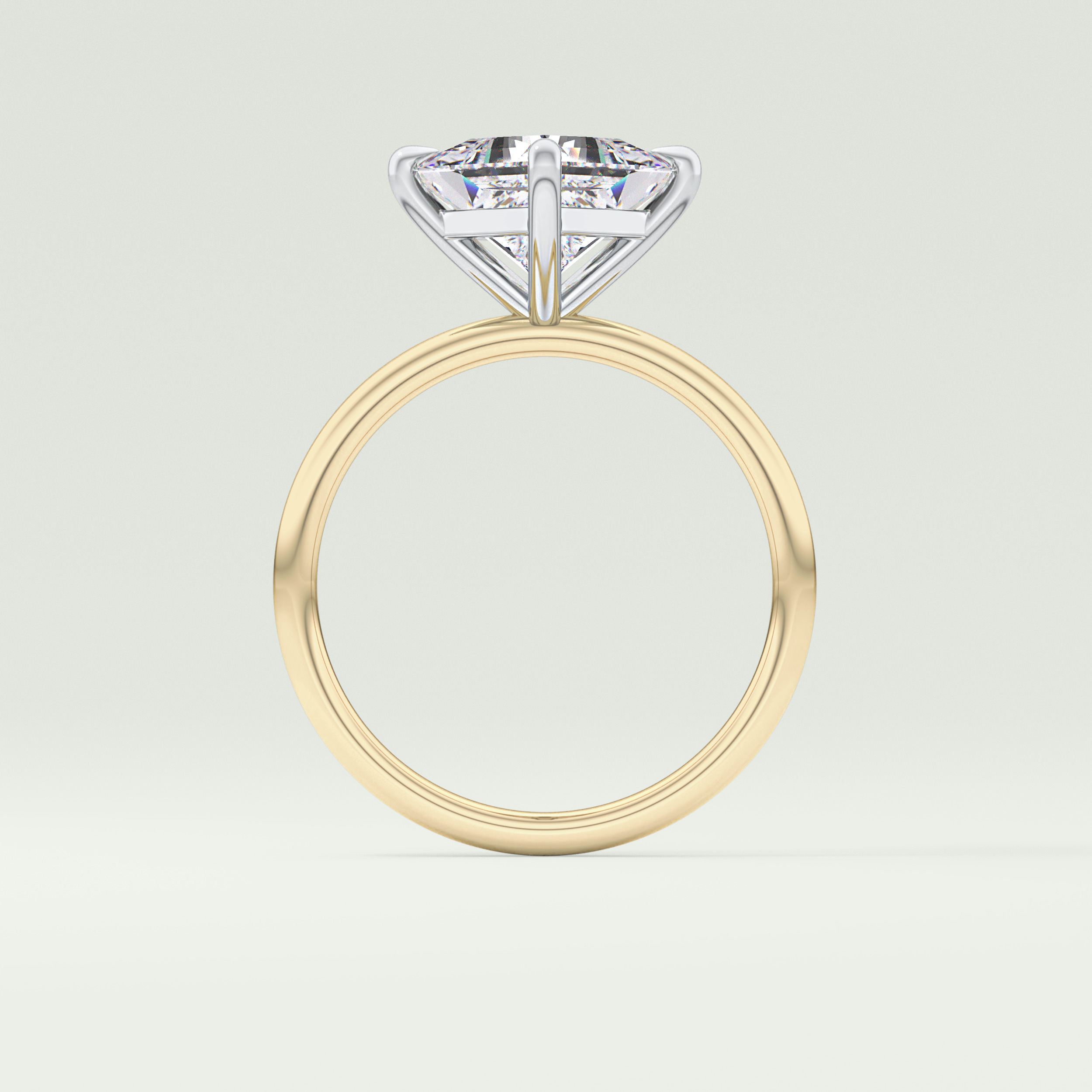 2.0 CT Princess Cut Solitaire Lab-Grown Diamond Engagement Ring 6