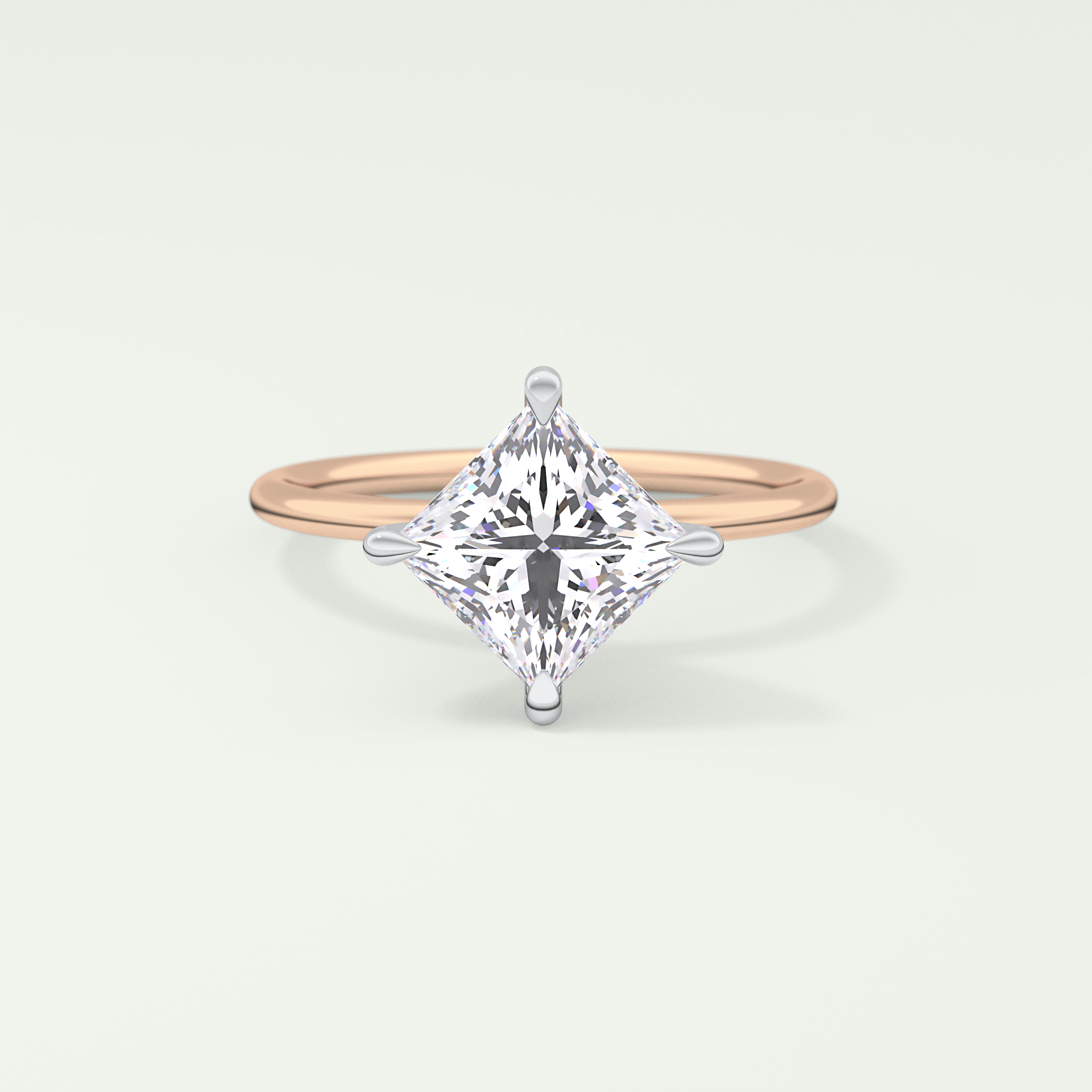 2.0 CT Princess Cut Solitaire Lab-Grown Diamond Engagement Ring 7