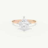 2.0 CT Princess Cut Solitaire Two Tone Lab-Grown Diamond Engagement Ring