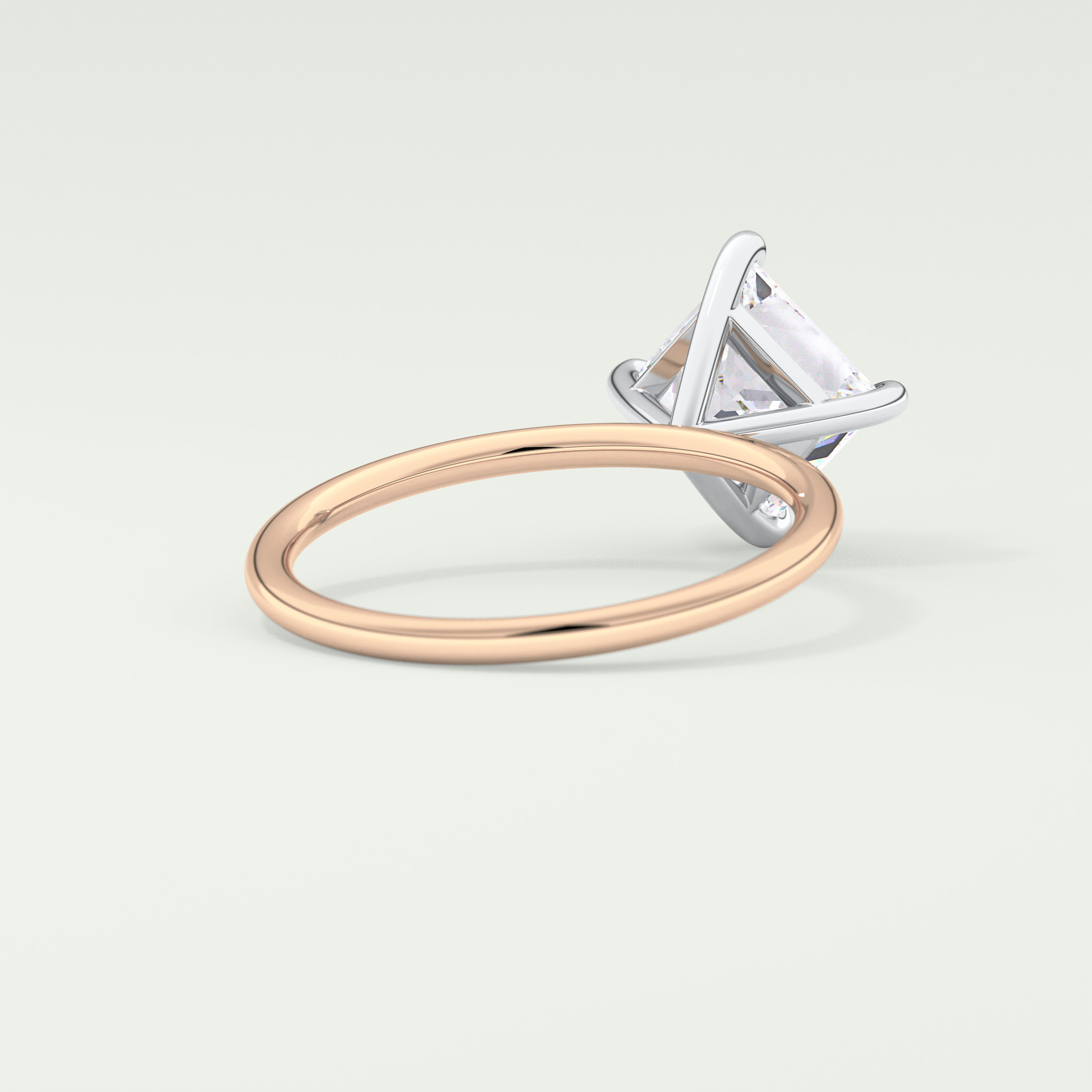 2.0 CT Princess Cut Solitaire Lab-Grown Diamond Engagement Ring 8