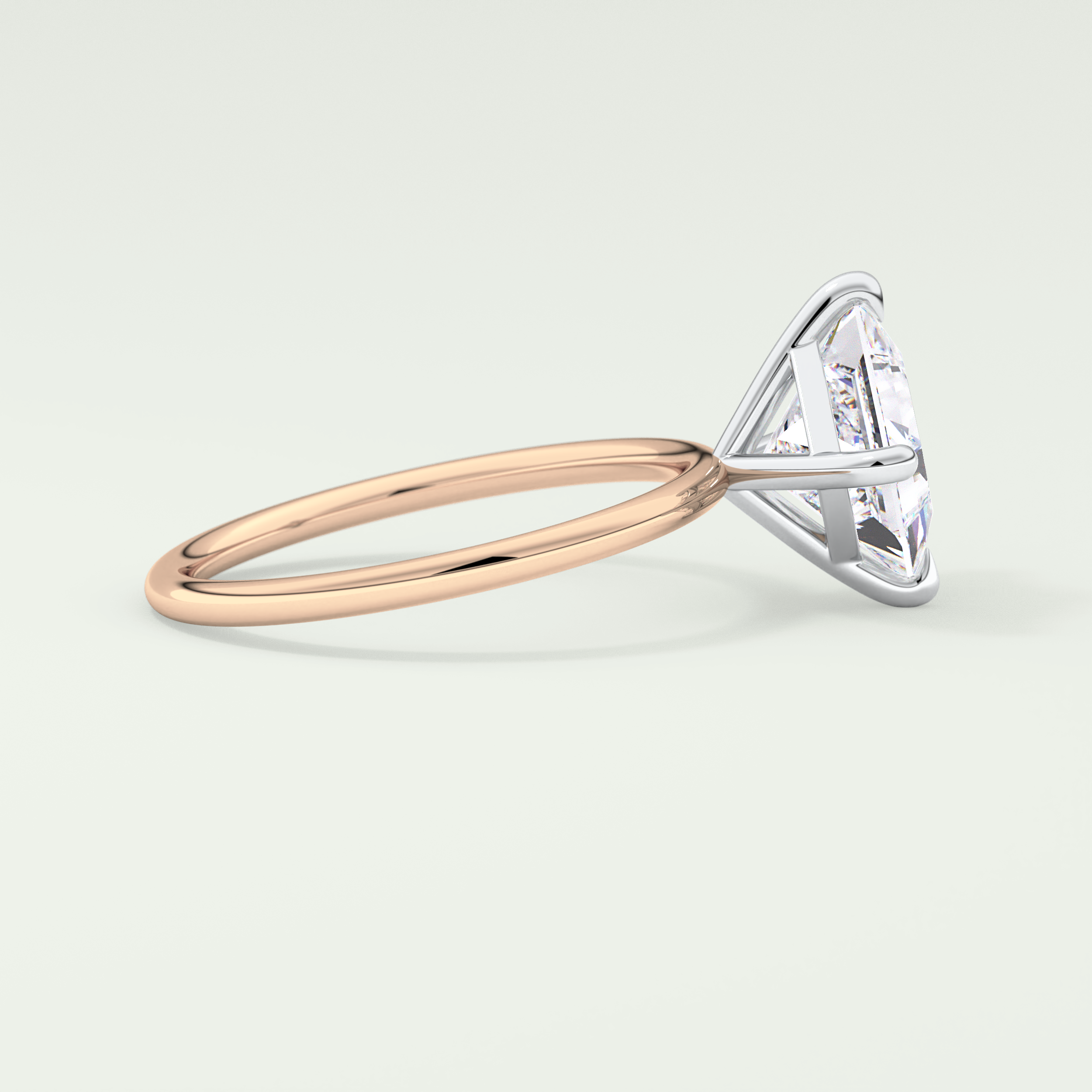 2.0 CT Princess Cut Solitaire Lab-Grown Diamond Engagement Ring 9