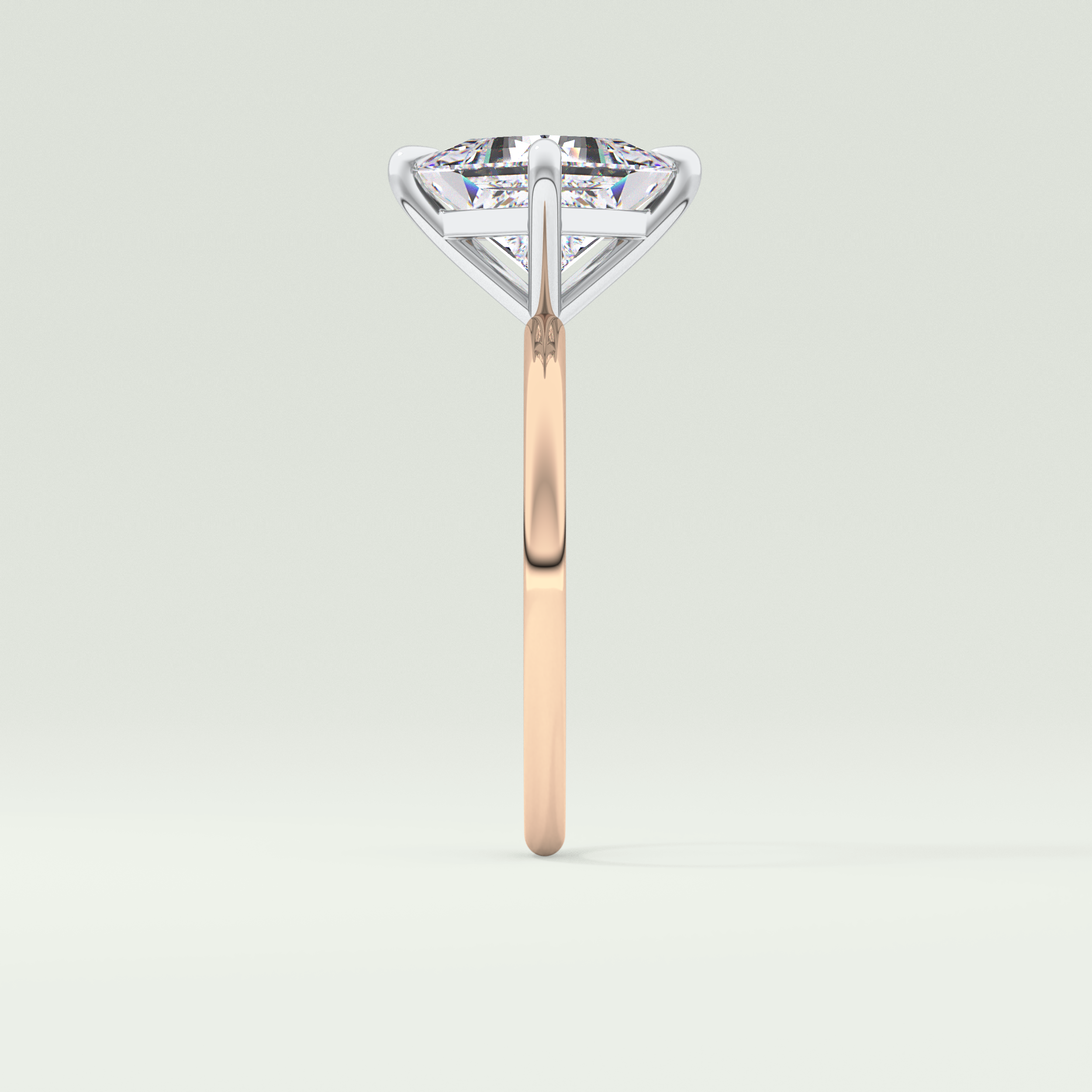 2.0 CT Princess Cut Solitaire Lab-Grown Diamond Engagement Ring 10