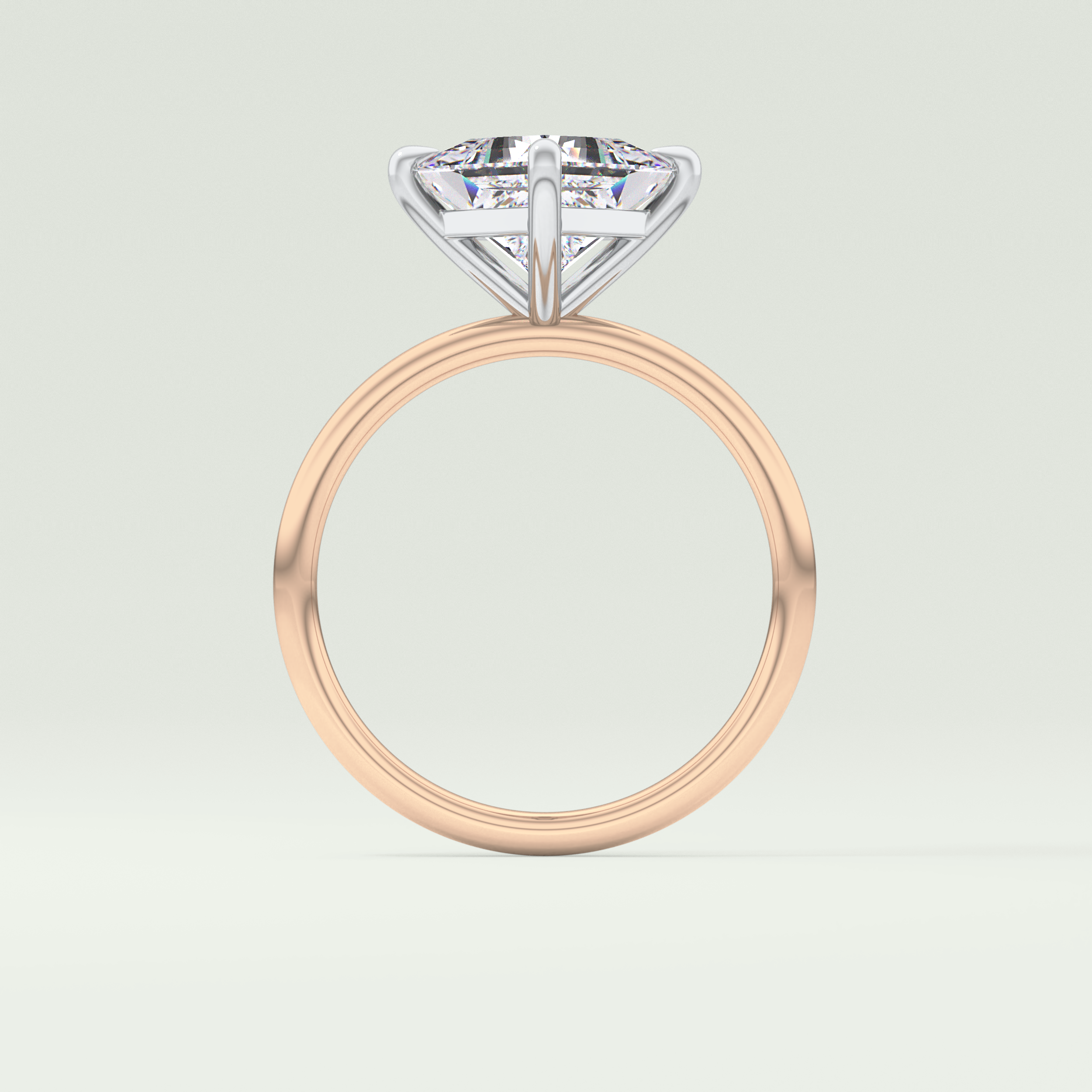 2.0 CT Princess Cut Solitaire Lab-Grown Diamond Engagement Ring 12
