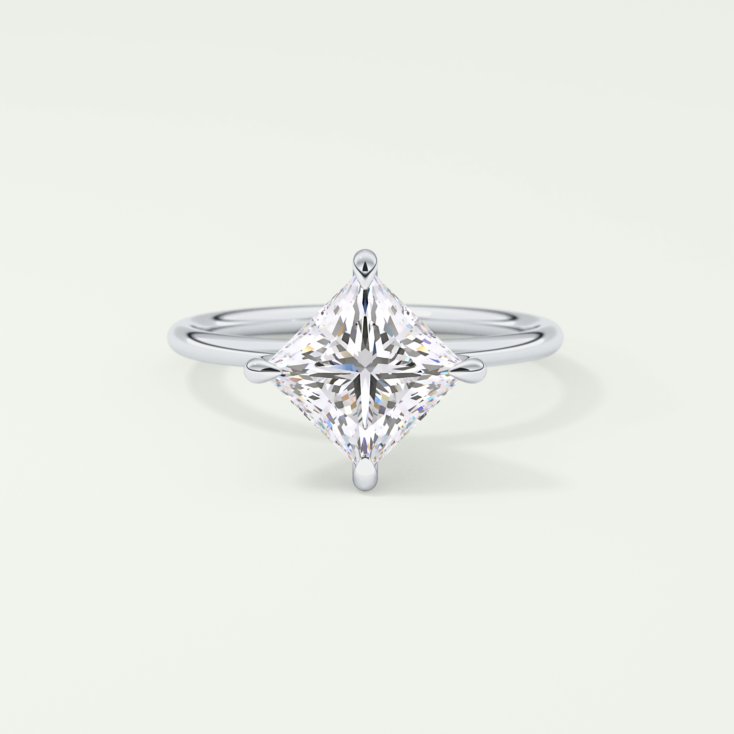 2.0 CT Princess Cut Solitaire Lab-Grown Diamond Engagement Ring 13