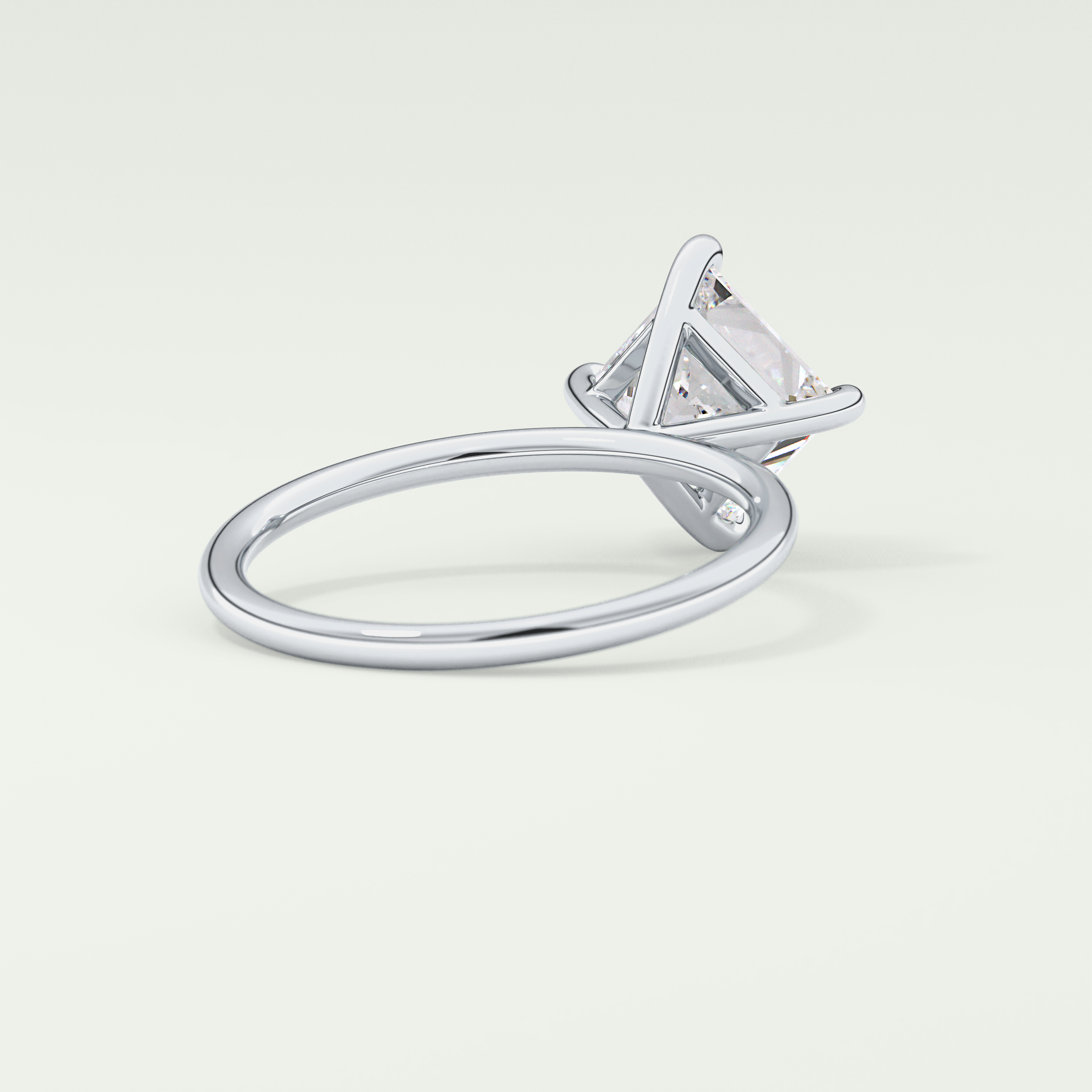 2.0 CT Princess Cut Solitaire Lab-Grown Diamond Engagement Ring 14
