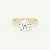 2.0 CT Round Cut Pave Moissanite Engagement Ring