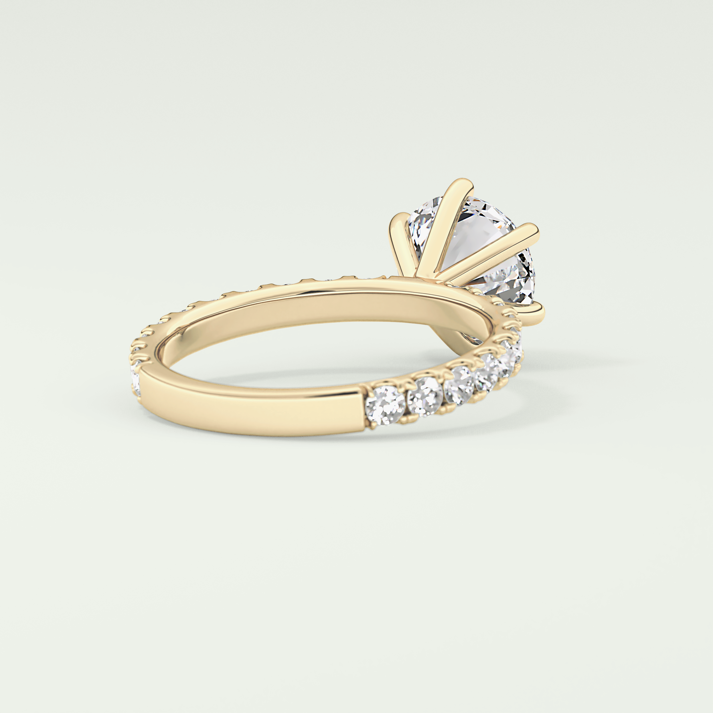 2.0 CT Round Cut Pave Lab Grown Diamond Engagement Ring