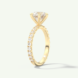 2.0 CT Round Cut Pave Lab-Grown Diamond Engagement Ring