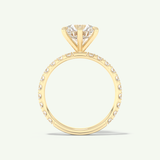2.0 CT Round Cut Pave Moissanite Engagement Ring