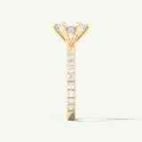 2.0 CT Round Cut Pave Moissanite Engagement Ring