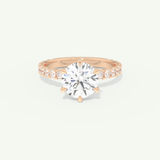 2.0 CT Round Cut Pave Moissanite Engagement Ring