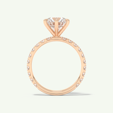 2.0 CT Round Cut Pave Lab-Grown Diamond Engagement Ring