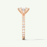 2.0 CT Round Cut Pave Moissanite Engagement Ring
