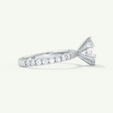 2.0 CT Round Cut Pave Lab-Grown Diamond Engagement Ring