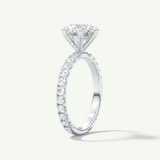 2.0 CT Round Cut Pave Lab-Grown Diamond Engagement Ring