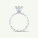 2.0 CT Round Cut Pave Moissanite Engagement Ring