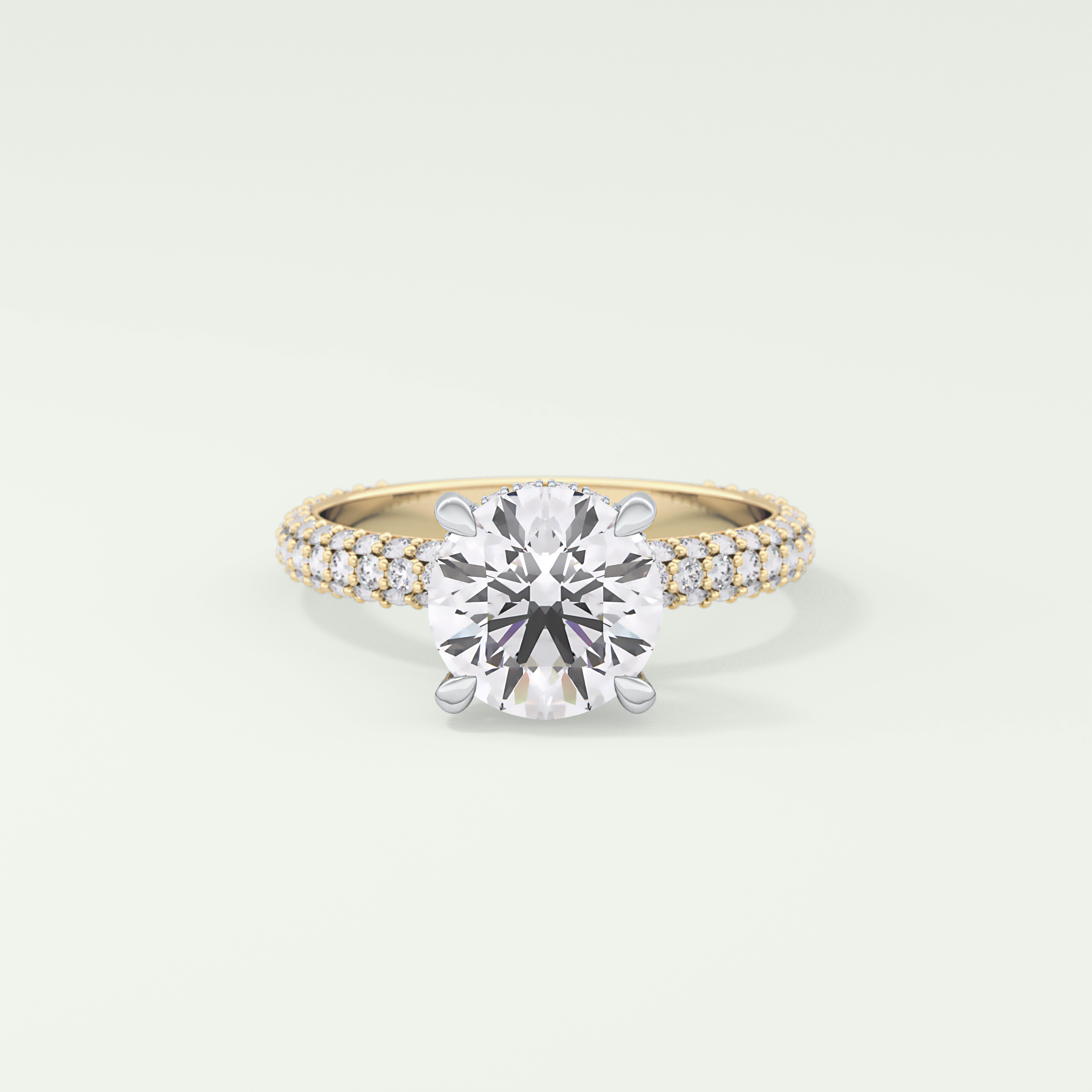 2.0 CT Round Cut Hidden Halo Pave Lab-Grown Diamond Engagement Ring 1