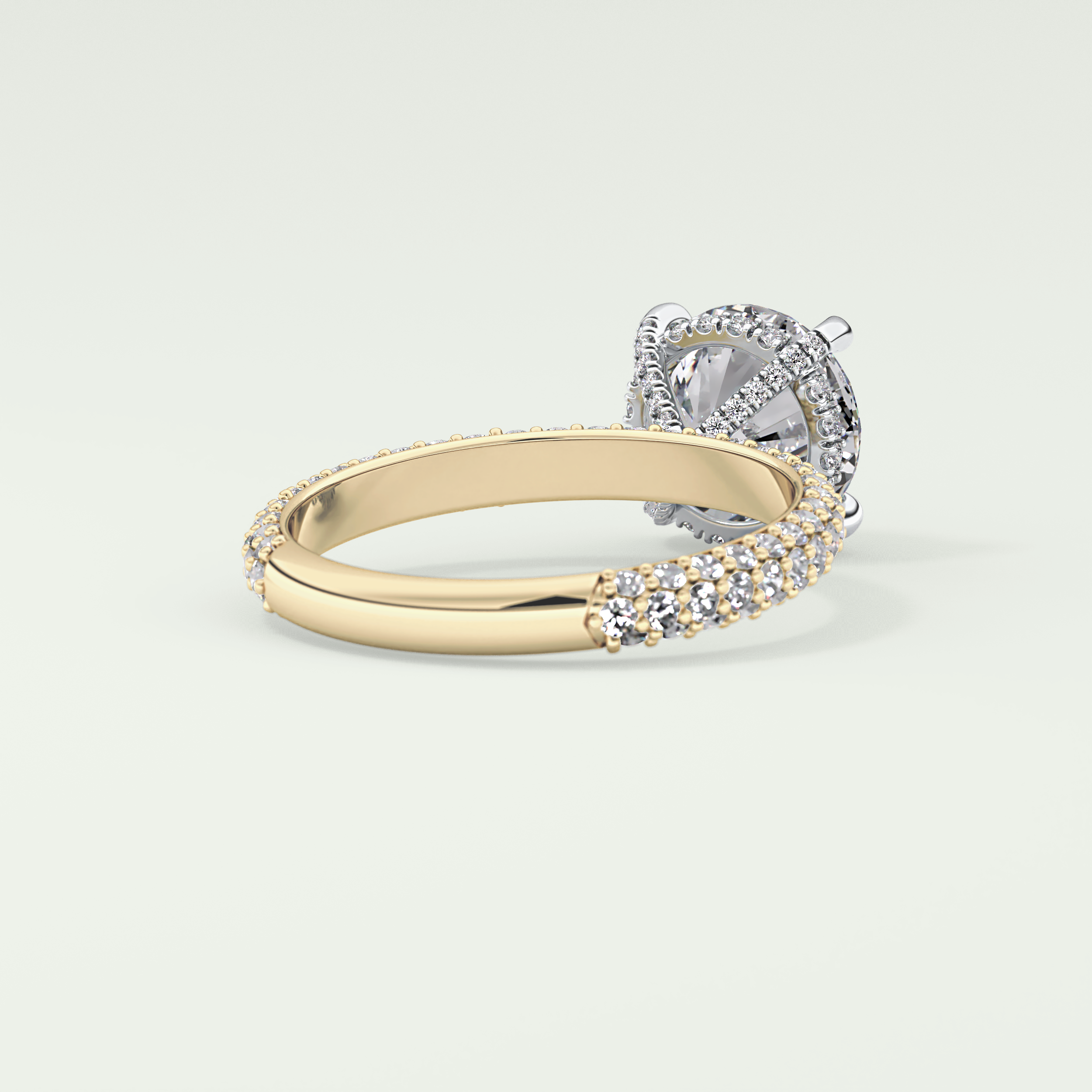 2.0 CT Round Cut Hidden Halo Pave Lab-Grown Diamond Engagement Ring 2