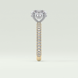 2.0 CT Round Cut Hidden Halo Pave Lab-Grown Diamond Engagement Ring 4