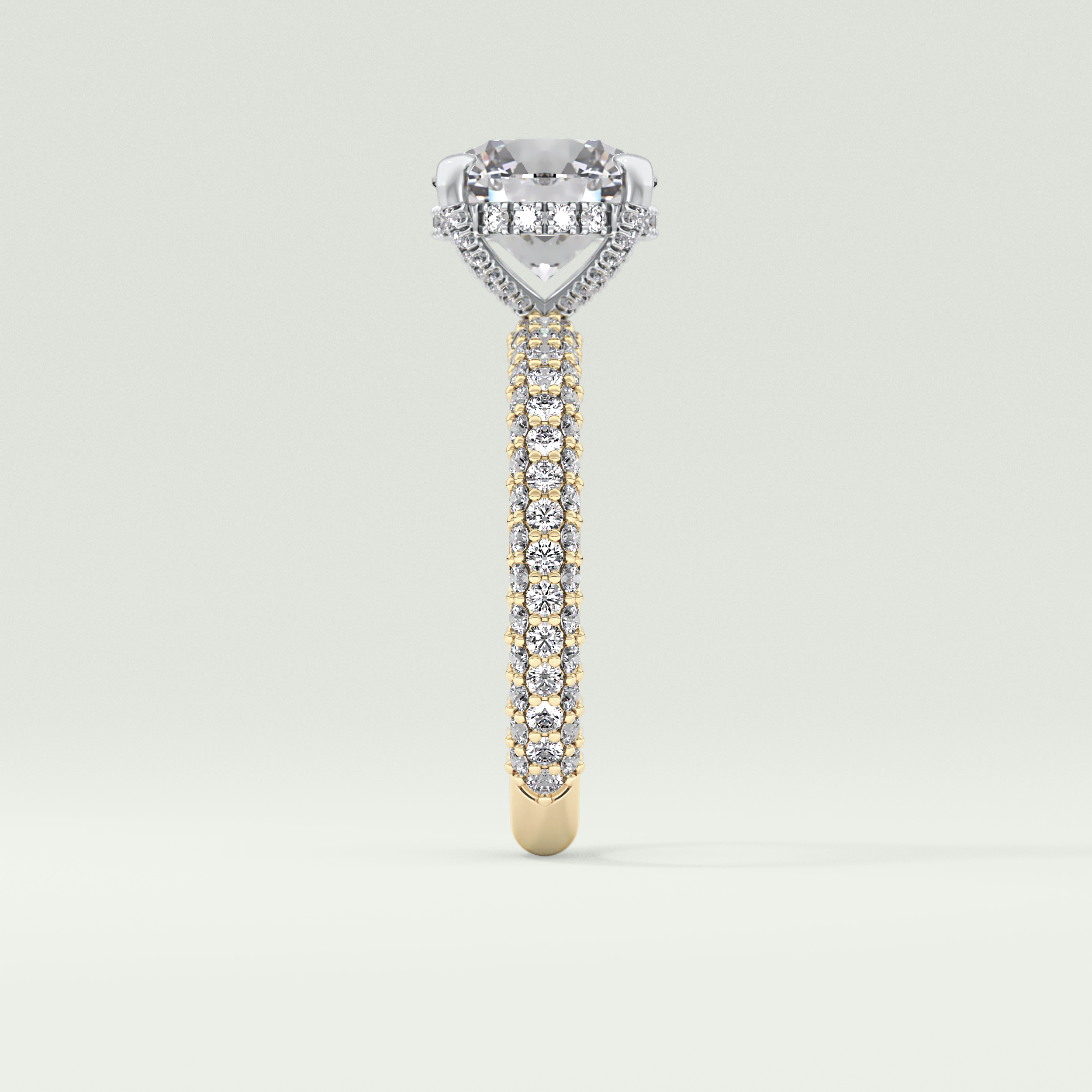 2.0 CT Round Cut Hidden Halo Pave Lab-Grown Diamond Engagement Ring 4