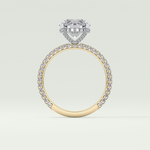 2.0 CT Round Cut Hidden Halo Pave Lab-Grown Diamond Engagement Ring 6