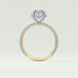 2.0 CT Round Cut Hidden Halo Pave Lab-Grown Diamond Engagement Ring 6
