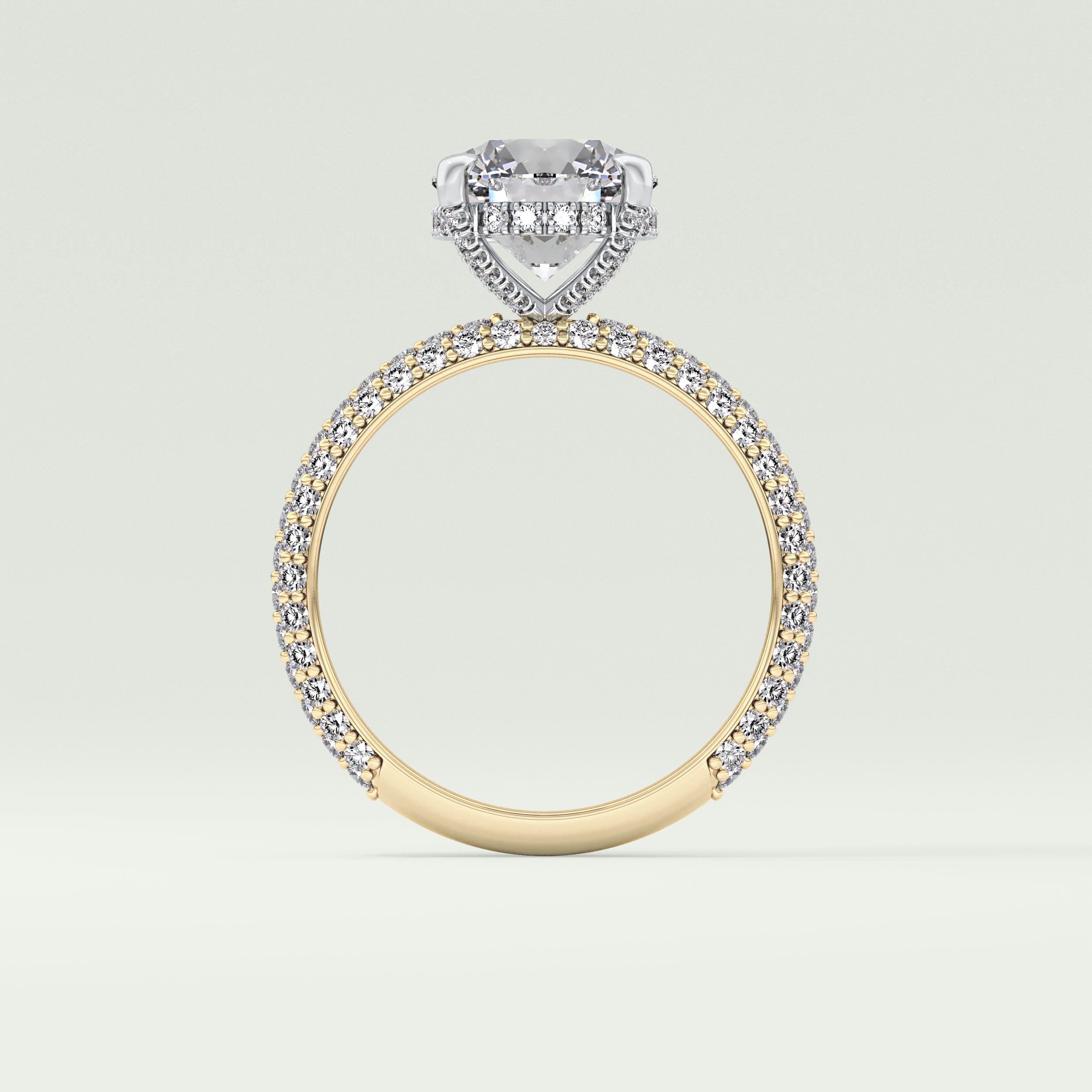 2.0 CT Round Cut Hidden Halo Pave Lab-Grown Diamond Engagement Ring 6