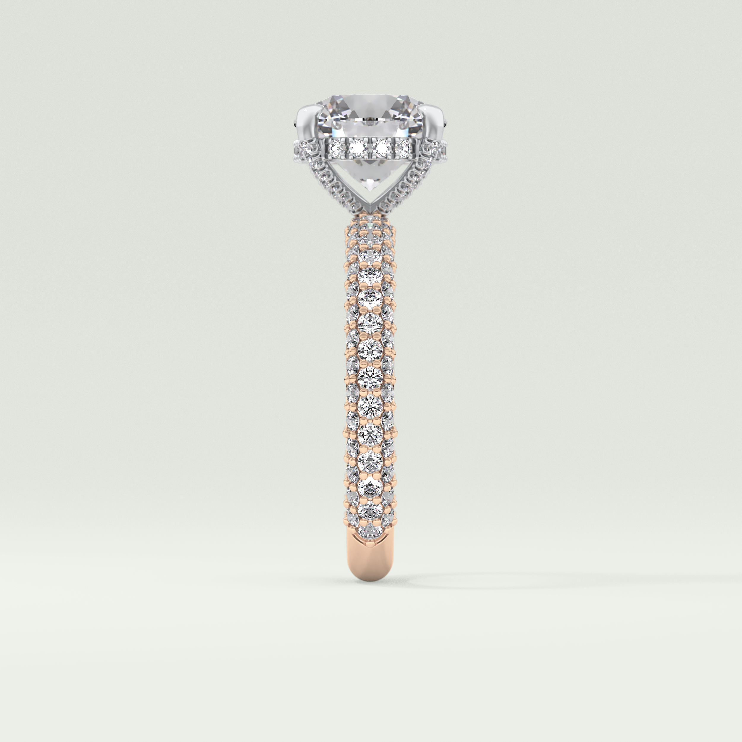 2.0 CT Round Cut Hidden Halo Pave Lab-Grown Diamond Engagement Ring 10