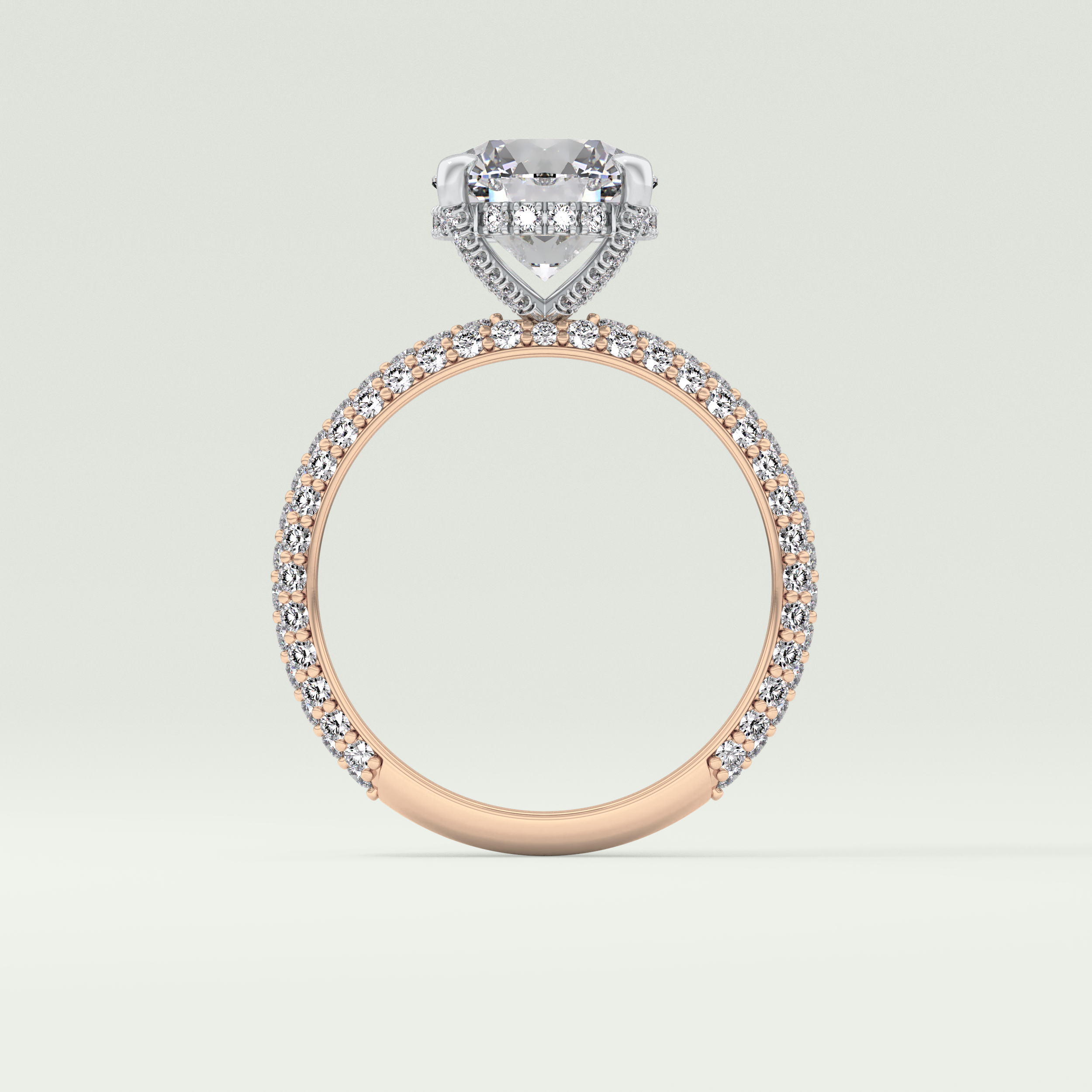2.0 CT Round Cut Hidden Halo Pave Lab-Grown Diamond Engagement Ring 12