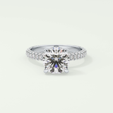 2.0 CT Round Cut Hidden Halo Pave Lab-Grown Diamond Engagement Ring 13