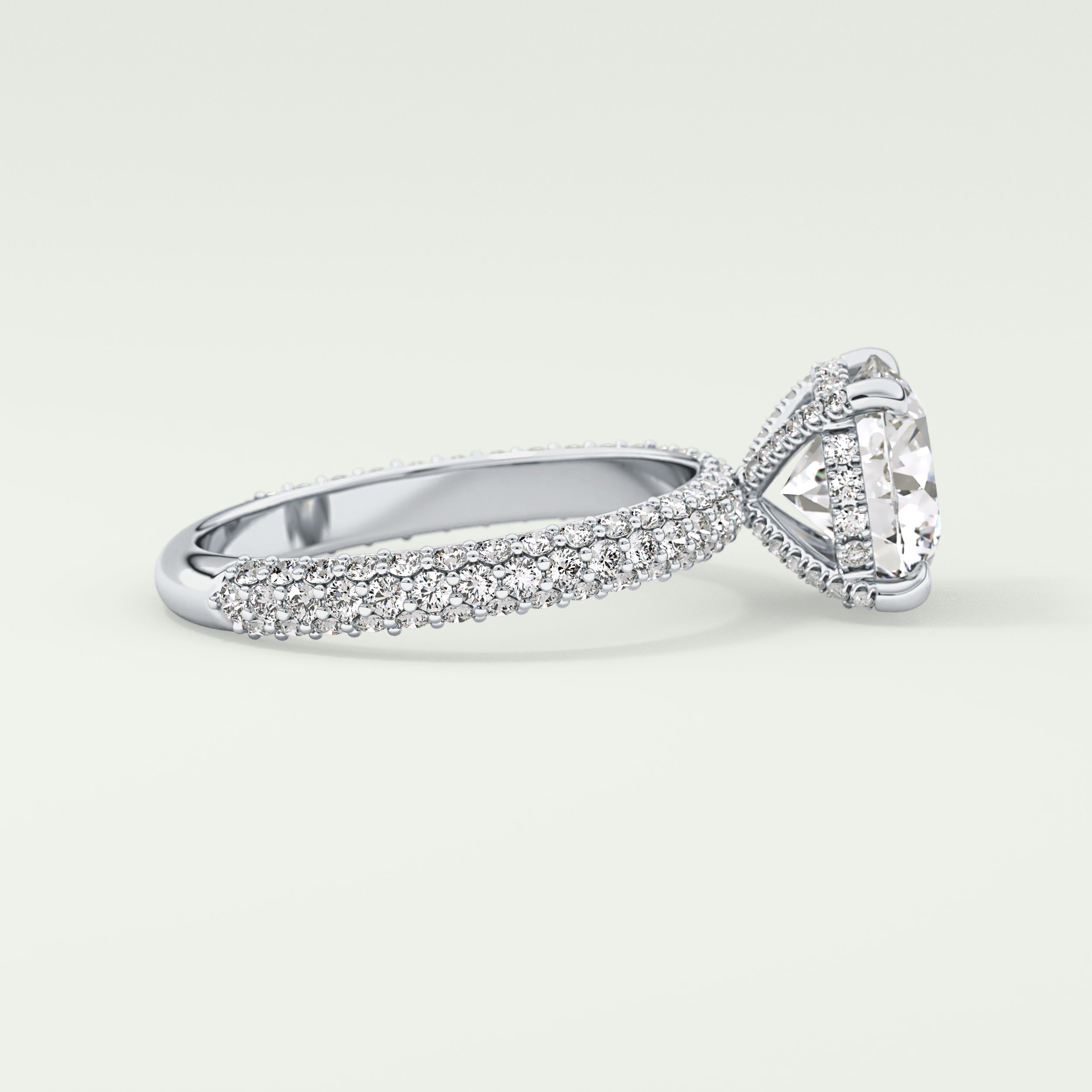2.0 CT Round Cut Hidden Halo Pave Lab-Grown Diamond Engagement Ring 15