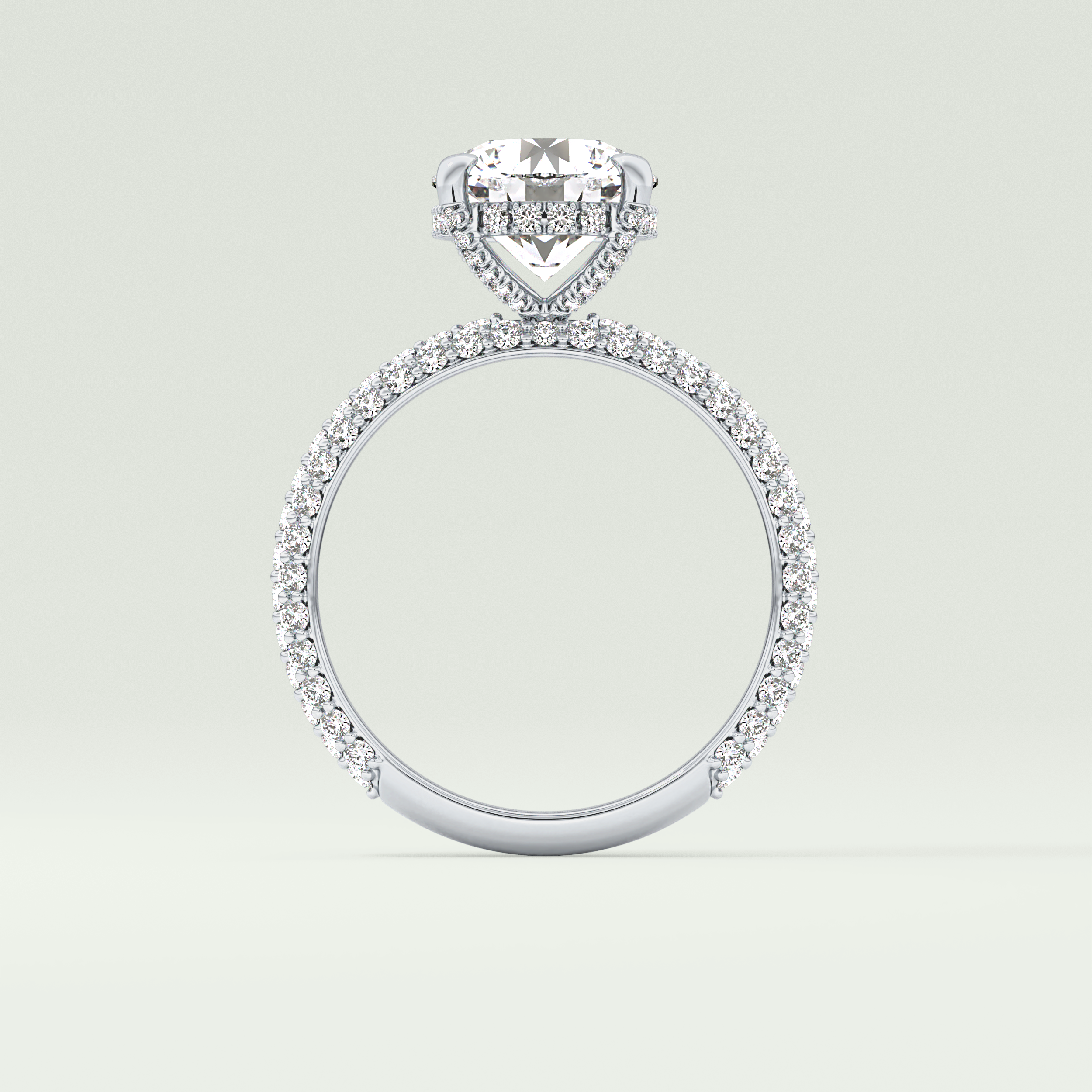 2.0 CT Round Cut Hidden Halo Pave Lab-Grown Diamond Engagement Ring 18