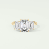 2.0 CT Emerald Cut Three Stone Lab-Grown Diamond Engagement Ring 1