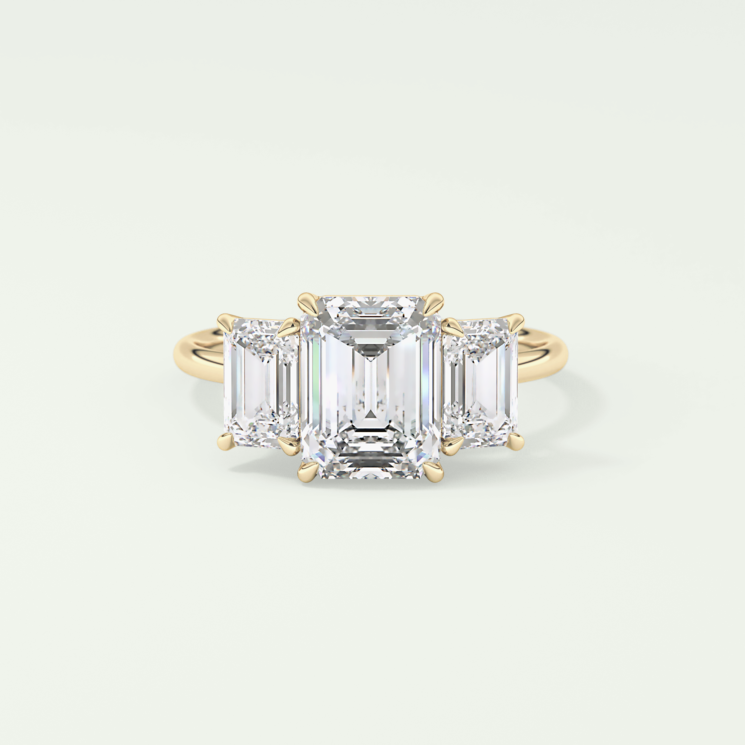 2.0 CT Emerald Cut Three Stone Lab-Grown Diamond Engagement Ring 1